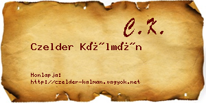 Czelder Kálmán névjegykártya